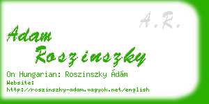 adam roszinszky business card